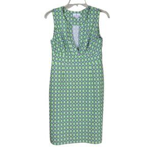 Jude Connally Geometric Print V-Neck Shift Dress